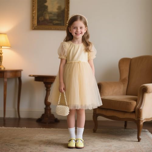 Image of GINFIVE Toddler Girls Dress Shoes Little Kids Flats School Mary Janes Shoes