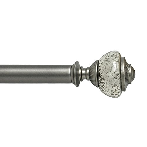 Bali Blinds 1" Mercury Glass Decorative Rod Set, 66-120", Satin Nickel