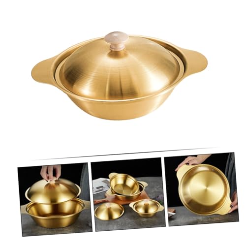 Olla caliente de acero inoxidable con tapa para cocinar Wok miniatura 5