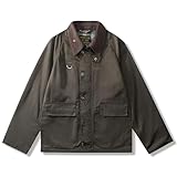 [Firmiarii] オイルドワックス ジャケット メンズ フィッシング アウトドア用 防水 防風 レトロ風 多ポケット 軽量 短丈 狩猟スタイル 長袖 撥水 耐久性 春 秋 シーズン対応