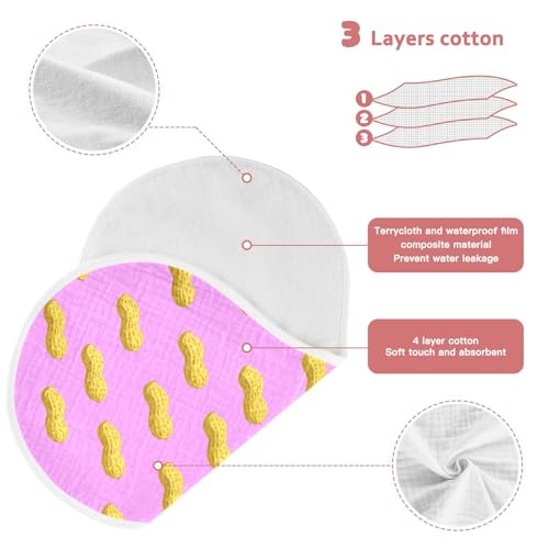 Peanuts Pink Baby Burp Cloths Absorbent Burping Cloths for Babies Cotton Burp Cloth Burp Clothes Rags Baby Washcloths Bibs Towel for Baby Boy Girl Newborn Essentials,2 Pack4