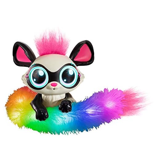 Lil’ Gleemerz GCN64 Glowzer Furry Friend, Black, Interactive Talking Toy with Light Up Tail