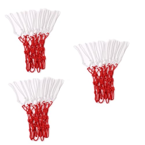 BESPORTBLE 3pcs Professional Basketball Net Replacement Nylon Braided Heavy Duty Net for Outdoor Courts