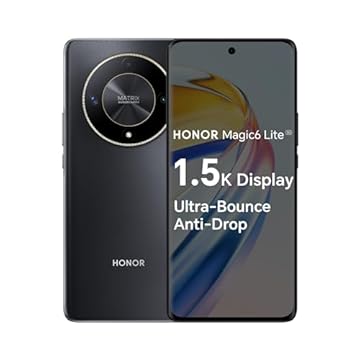 HONOR Magic 6 Lite Smartphone, 8 GB+256 GB, display da 6,78" anti-caduta a 120 Hz, tripla fotocamera posteriore da 108 MP, batteria super durevole da 5300 mAh, doppia SIM, Android 13, Midnight Black