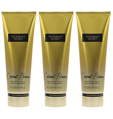 Coconut Passion - Victorias Secret for Women - 8 oz Body Lotion - Pack of 3 (Coconut Passion)