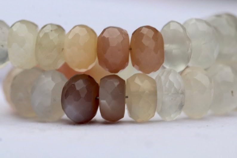 Perles de pierre de lune naturelle 8-9mm pour fabriquer un collier unique à offrir en cadeau - 5