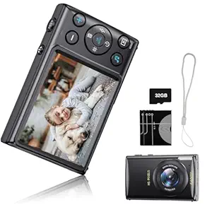 Digital Camera, Digital Camera, 64 Megapixels, 4K Video Recording, Autofocus, Close-up Photography, 2.8 Inch Large Screen, Spare Battery, Lightweight, School Trips, Students, Beginners, Set, 1.1 oz