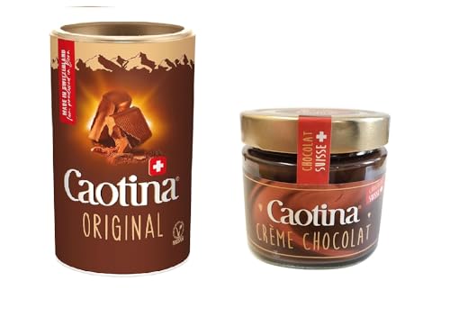 Caotina Original Drinking Chocolate Powder (1x 200g) y Caotina Original Chocolate Cream Crema (1x300g)