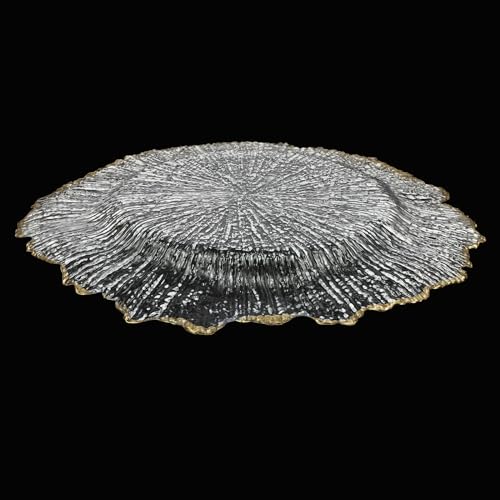 25 platos cargadores redondos transparentes 12.6 pulgadas miniatura 6