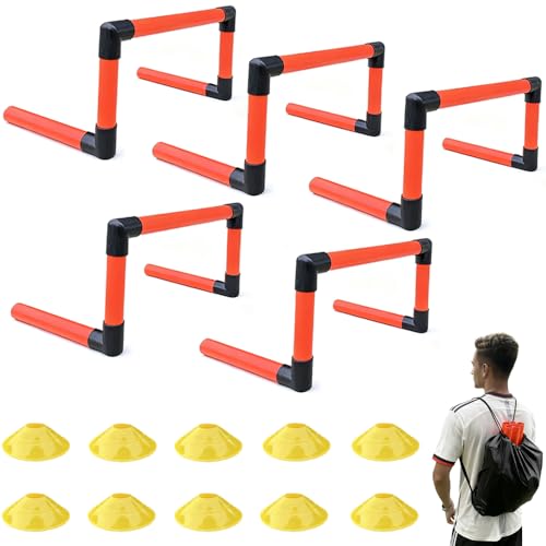 Axceroh Agility Speed Training Hurdles Set, 5 Detachable 9