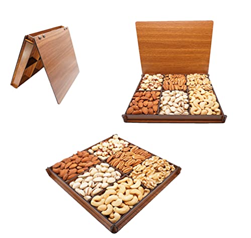 Gourmet Wooden Gift Tray with NewMoon Fruits and Nuts - The Perfect Gift for Any Occasion!