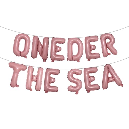 Image of RUIANSI Oneder The Sea First Birthday Decoration Oneder The Sea Party Favors Under The Sea Mermaid Party Backdrop Party Supplies Favors Balloon 1st Birthday Girl Decorations (ONEDER THE SEA Pink)