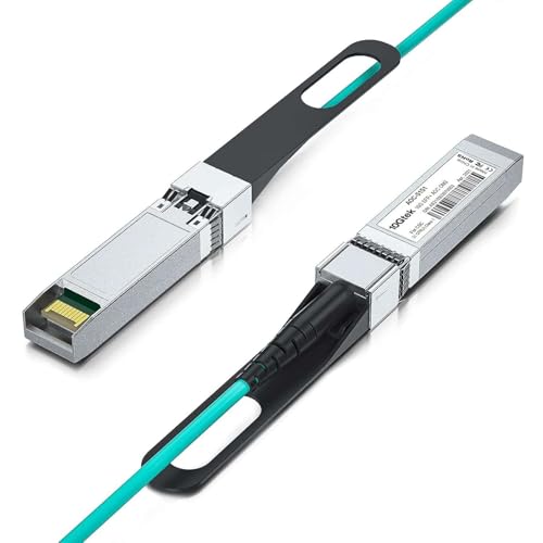 Image of 10G SFP+ AOC Cable - 10GbE SFP+ to SFP+ Active Optical Fiber Cable, OM3 MMF Direct-Attach Fiber Assemblies with SFP+ connectors for Cisco SFP-10G-AOC20M, Ubiquiti UniFi, Supermicro, 20-Meter, 2-Pack