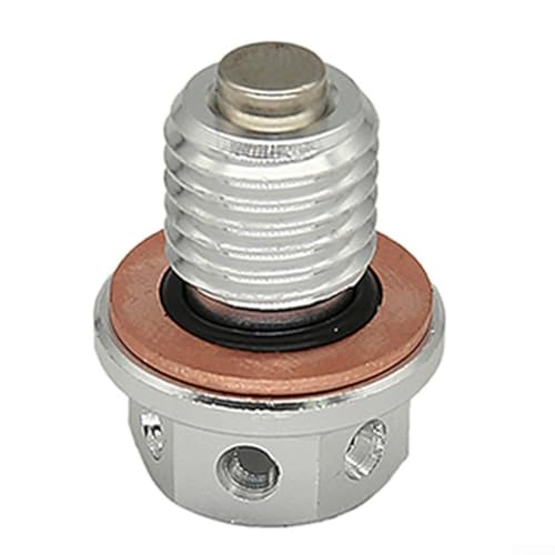 Besttoolifes Bouchon de vidange d'huile moteur, construction en alliage d'aluminium, design fileté anti-fuite, pour moto, cyclomoteur et scooter (argenté)