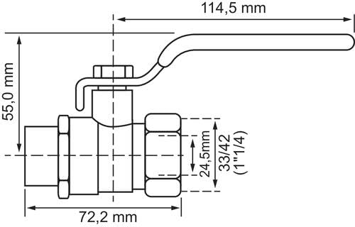 SOMATHERM for YOU 1 1/4 Male Female Ball Valve, PN 16, Economy and Reliability, Double O-Rings, Brass Body CW617N - Image 4