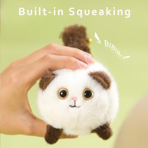 Porte-clés avec queue rotative peluche anti-perte cloche
