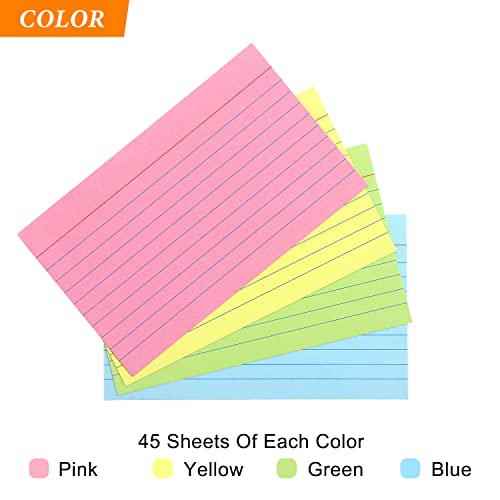 Tamaki Colored Index Cards 3 X 5 Ruled Note Cards Flash Cards for Studying, Home and Office Ruled Index Cards, 180 Count - Image 4