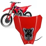 USTPO Dirt Bike Headlight,Motorcycle Head Light Universal for CRF450R CRF450L CRF450RX CRF250L CRF250L RALLY CRF300L CRF300L RALLY CRF250R CRF250F Red