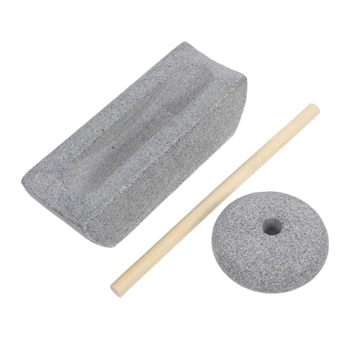 FELTECHELECTR 1 Set Antique Style Stone Grinder with Handle Traditional Hand Crank Tea Grinder for Grinding Spices Coffee Beans and Tea Leaves Kitchen Tool for Heritage Enthusiasts