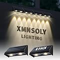 XmnSoly Solar Wall Lights Outdoor 3000K Warm White Solar DownLights Outdoor Waterproof LED Dusk to Dawn for House Number, Pathway, Backyard, Patio, Address Sign (8 Pack, Downlight)
