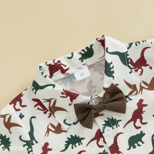 Image of Owl's-Yard Baby Boy Easter Outfits Rabbit Carrot Short Sleeve Button Down Shirts and Solid Color Shorts 2 Pcs Summer Set