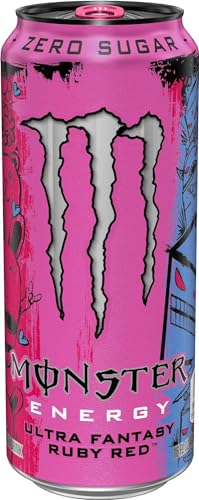 Shipped By B4Y - Monster Energy Ultra Fantasy Ruby Red, 16 Oz Can (12)
