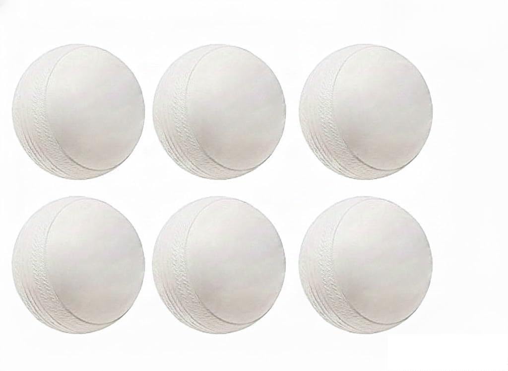New Trend Heavy Plastic Cricket Training Ball – 80g White Practice, Match & Drill Balls for Indoor & Outdoor Cricket Games (White, Pack of 6)-picture-13