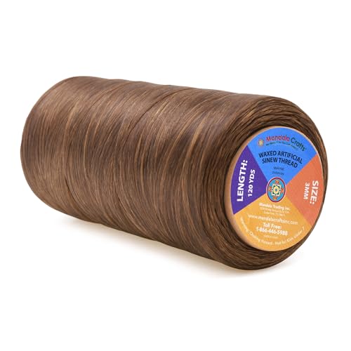 Mandala Crafts Dark Tan Artificial Sinew Thread for Basket Weaving