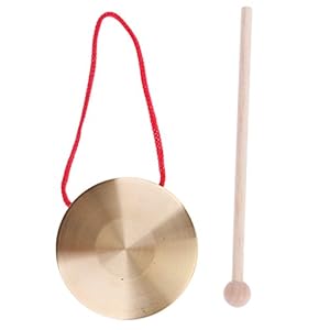 Hellery Metalen gong met houten stok handmuziek Percussion