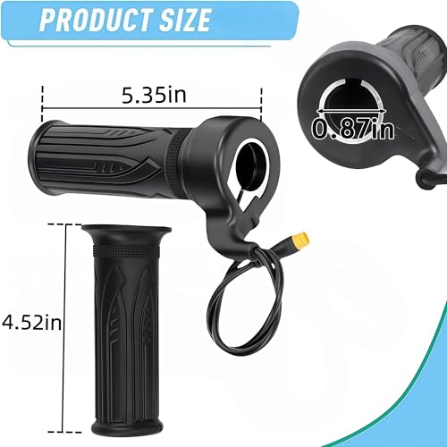 Image of 20X Full Twist Throttle Grip for Ebike 12V-72V, 3pin Waterproof Connector | 7 /8-inch 22.2mm Handlebar, Compatible with Electric Bicycle, Scooter, Mountain Bike
