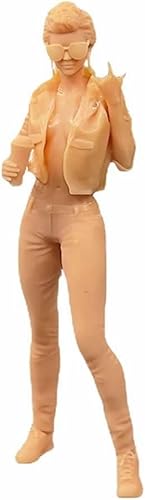 ZEDACAKAI Figura 124 Chica Reparador Trabajador de Mantenimiento Mesa de Arena Miniatura Escena de Villano Blanco Necesita ser Coloreado por Usted