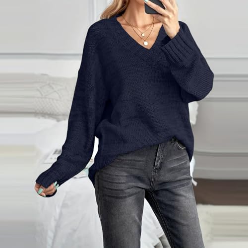 Knitted Tops for Women V Neck Long Sleeve Lightweight Tunic Sweaters - image 6
