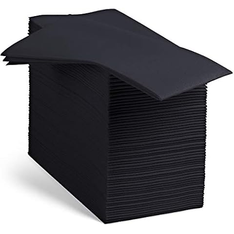 100 Linen-Feel Black Paper Napkins for Events Cover