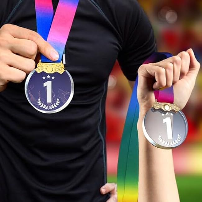 Custom Medals for Awards Personalized Crystal Award Medals with Neck Ribbons Gold Silver Bronze Medals for Adults MVP Award for 1st 2nd 3rd Place Medals Participation Medals with Gift Box