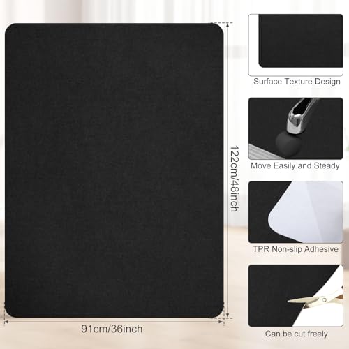 Image of Office Chair Mat for Hardwood Floor - Anti-Slip Floor Protector, Desk Chair Mat, Low-Pile Rug, Gaming Rolling Chair Mat,Multi-Purpose Floor Protector for Office Chair (Black, 36X48 in)