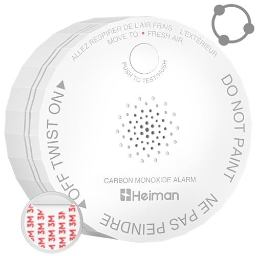 Heiman Carbon Monoxide Detectors, Interconnected CO Detector Battery Operated, UL 2034 5th Certified, Wireless Small Mini Carbon Monoxide Alarm for Home, Hotel, Rental Apartment/C1-R
