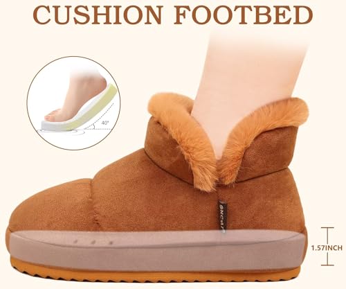ONCAI Womens Slippers House Slippers for Woman Slipper Boots for Women Ladies Winter Fuzzy Warm Bootie Indoor Outdoor2