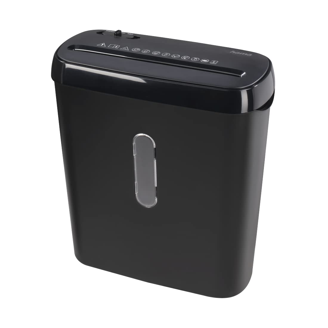 Hama 73050541 Basic S6 Strip Cut Paper Shredder with Security Level P2, 8 Liters Capacity, Black