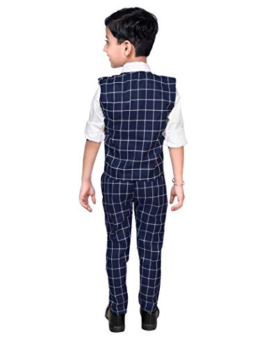 Image of ahhaaaa Boy's Blended Waistcoat, Shirt, Tie Trouser Set