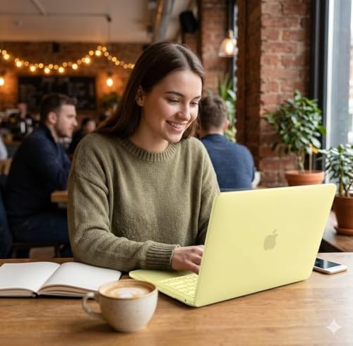 Image of Midkart Matte Case Compatible with MacBook Neo 13 inch 2026 Release Model A3404 A18 Pro Chip 3 in 1 Kit Precise Fit Protective Hard Shell Plastic Cover Keyguard & Dust Plugs, Citrus