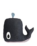 Mit großen Augen schaut der süße Wal neugierig in die Welt und versprüht seine kleine Fontäne.