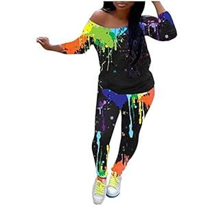 Femme L’été Pantalon Droit Casual Taille Fashion Womens Casual Loose imprimé épaules dénudées Haut et Pantalon Grande Taille Casquette Homme