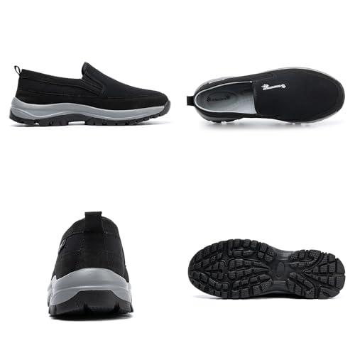 Tongzone Men's Slip On Walking Shoes Mesh Lightweight Casual Work Loafer Sneakers2