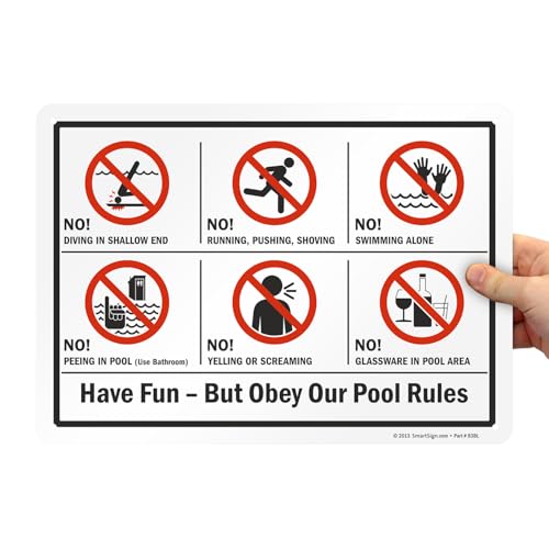 Cartel metálico de piscina 10x14 pulg SmartSign miniatura 4