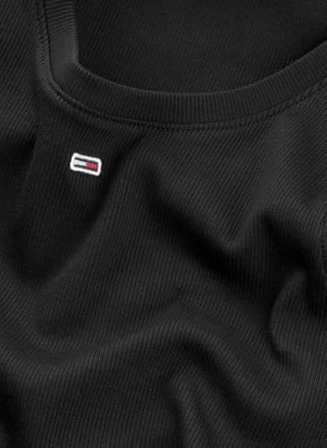 Tommy Jeans TJW ESSENTIAL RIB TANK EXT Kadın T-shirt, Siyah, M - Görsel 2