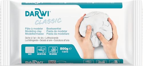Lufttrocknende Modelliermasse Darwi Classic 500g Packet - Farbton: Weiß