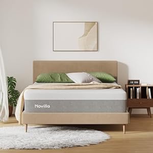Novilla Queen Size Mattress, 12 Inch Gel Memory Foam Mattress for Cool Night & Pressure Relief, Medium Plush Feel with Motion Isolating, Bliss