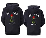 Soul Couple Matching Best Friend Hoodies for 2 BFF Hoodies Pullover Sweater for 2 Teen Girls Black