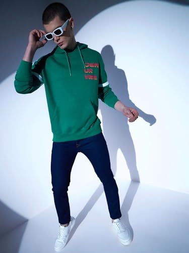 Image of Hubberholme Men Navy Blue Cotton Long Sleeves Regular Hood Sweatshirts HHMSSW23001