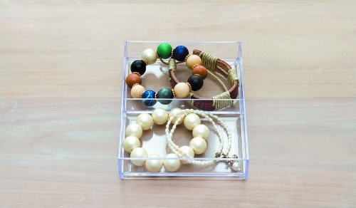 Image of Like-it | MX-T12 | System Tray | Stackable Organizer | Drawer Organizer | A6 | 2 Divide |4.53 inch x 6.06 inch x 1.18 inch | Clear |